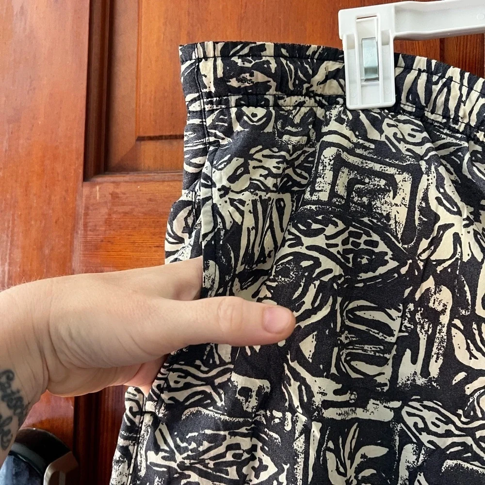 Vintage Sand N Sun Swim Trunks Men’s L Blue White Tribal Surf Print 90s Shorts